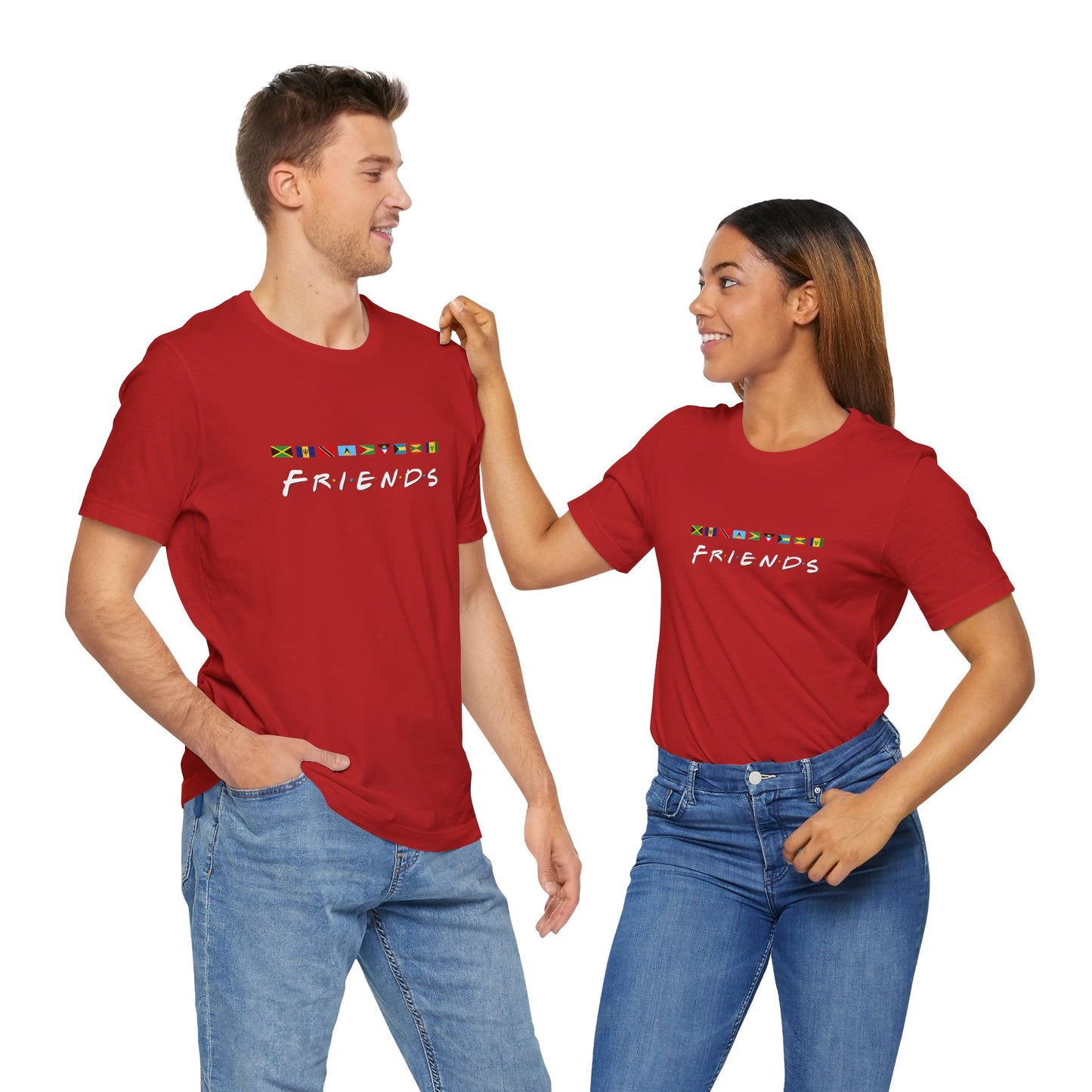 Friends TV Show Font Caribbean Flags T-Shirt | Men's And Women's