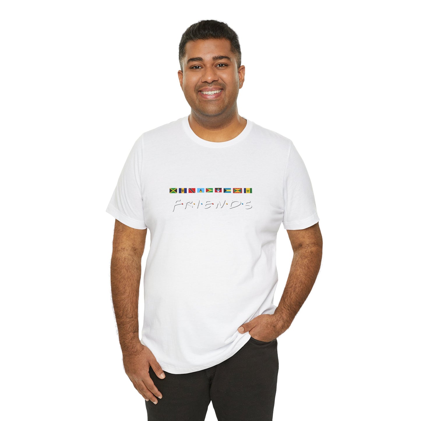 Friends TV Show Font Caribbean Flags T-Shirt | Men's And Women's