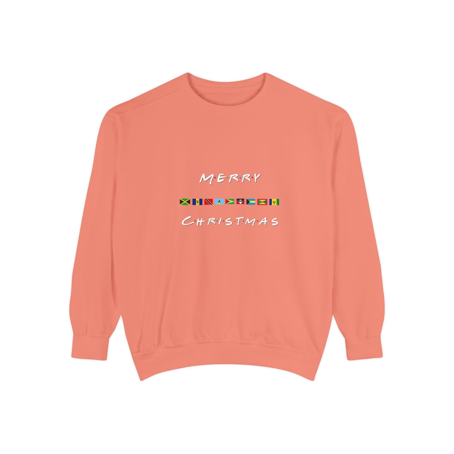 Merry Christmas Caribbean Flags Friends TV Show Font  Sweatshirt | Men's And Women's