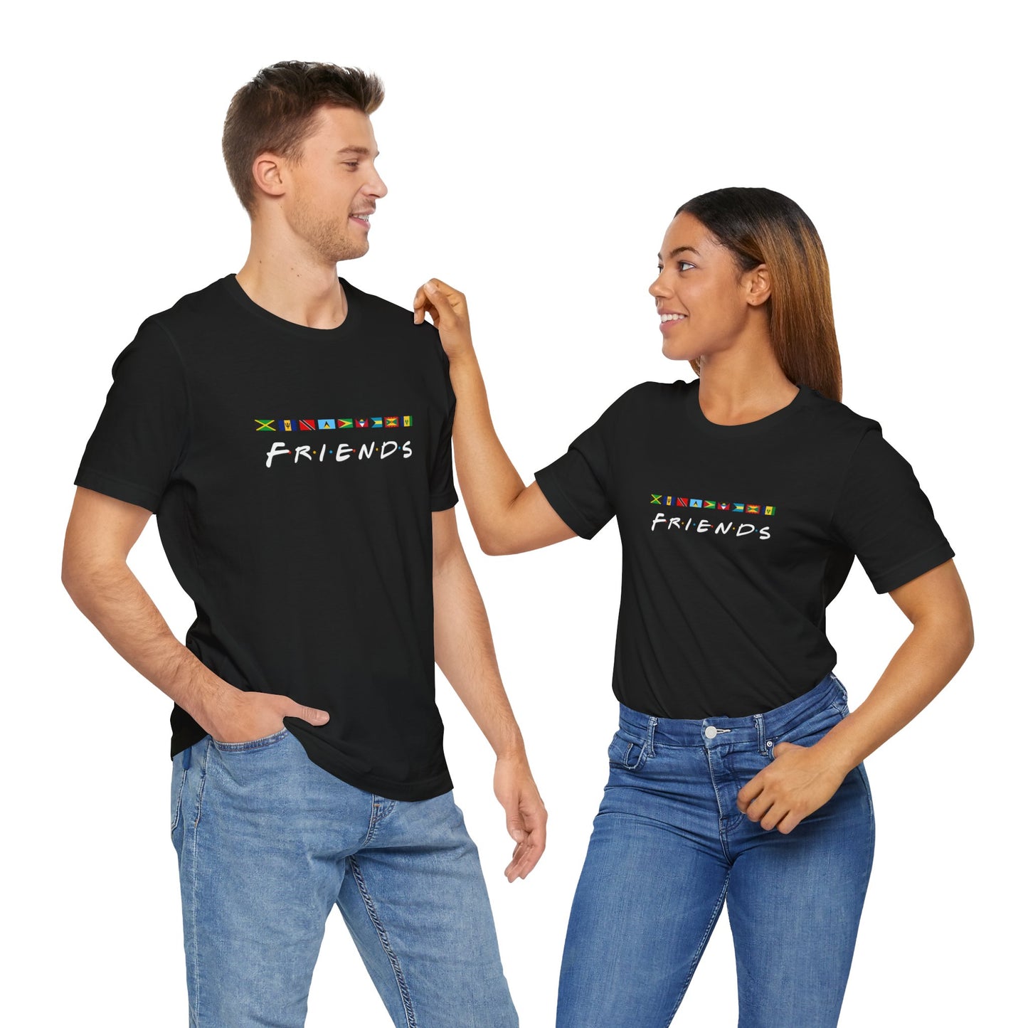 Friends TV Show Font Caribbean Flags T-Shirt | Men's And Women's