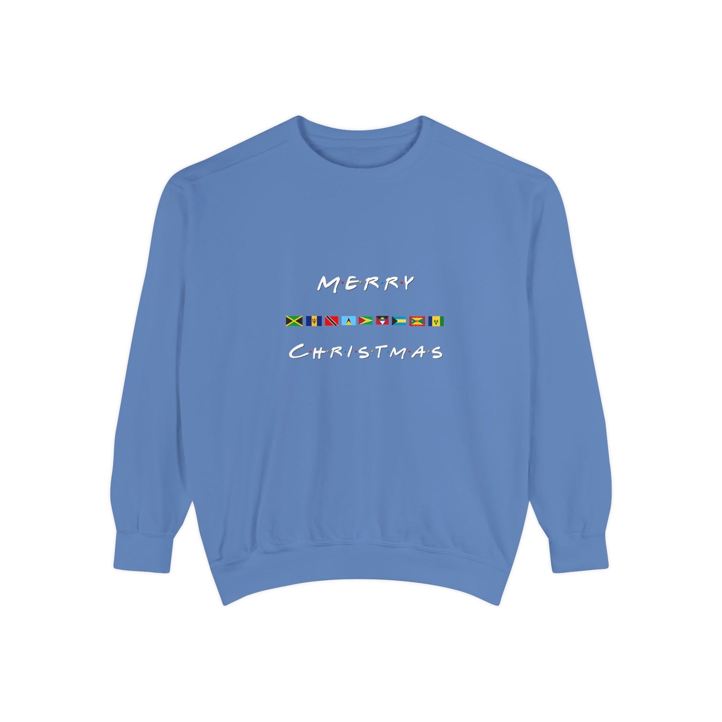 Merry Christmas Caribbean Flags Friends TV Show Font  Sweatshirt | Men's And Women's