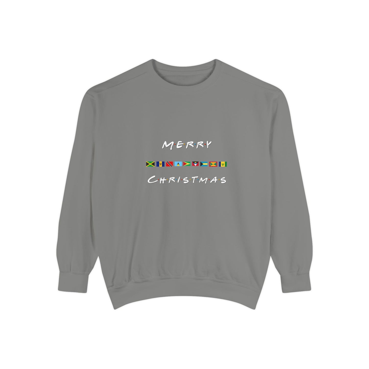 Merry Christmas Caribbean Flags Friends TV Show Font  Sweatshirt | Men's And Women's