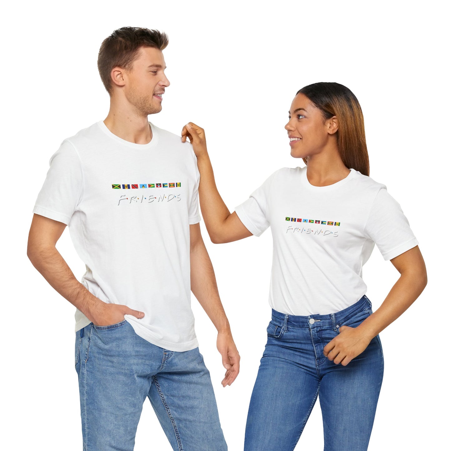 Friends TV Show Font Caribbean Flags T-Shirt | Men's And Women's