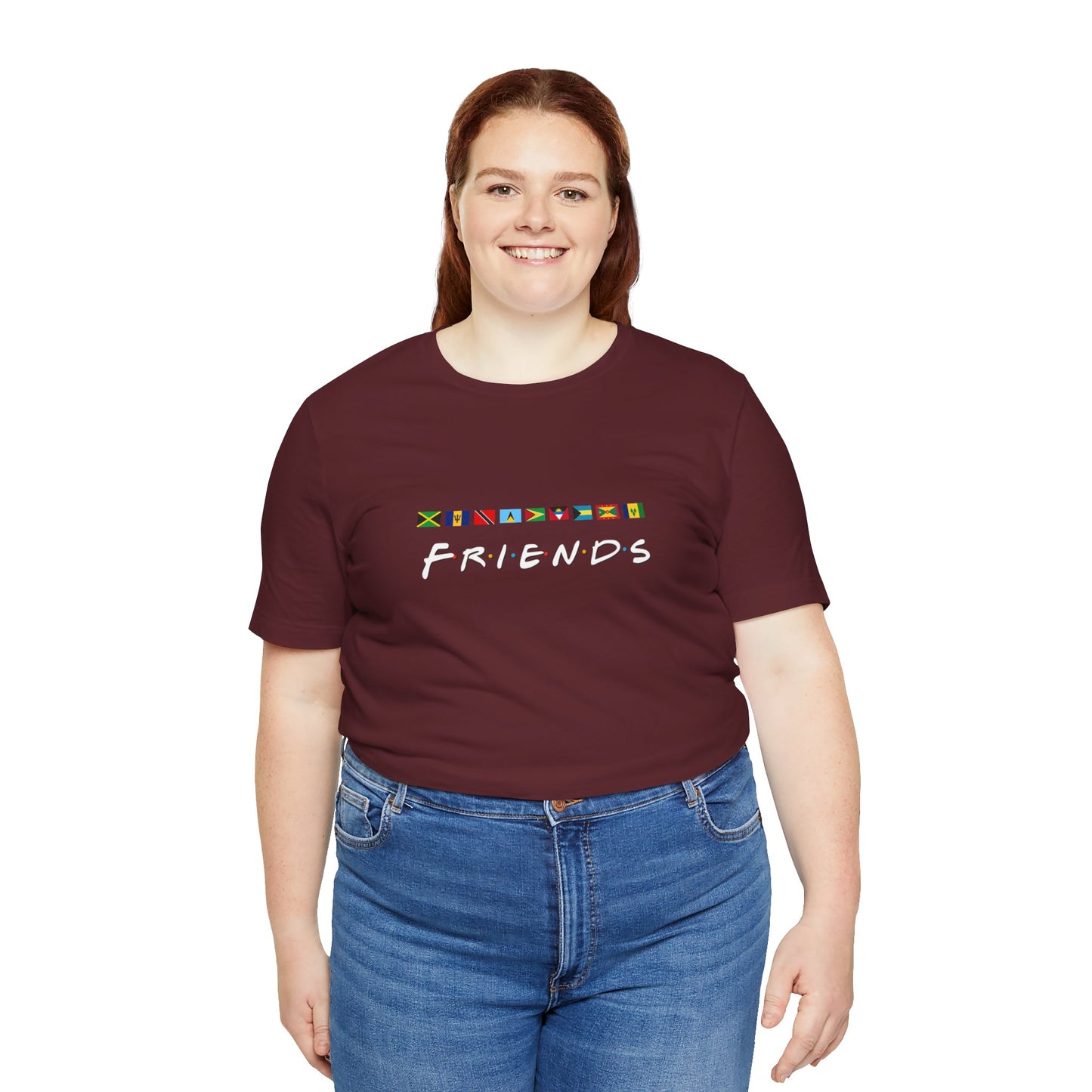 Friends TV Show Font Caribbean Flags T-Shirt | Men's And Women's