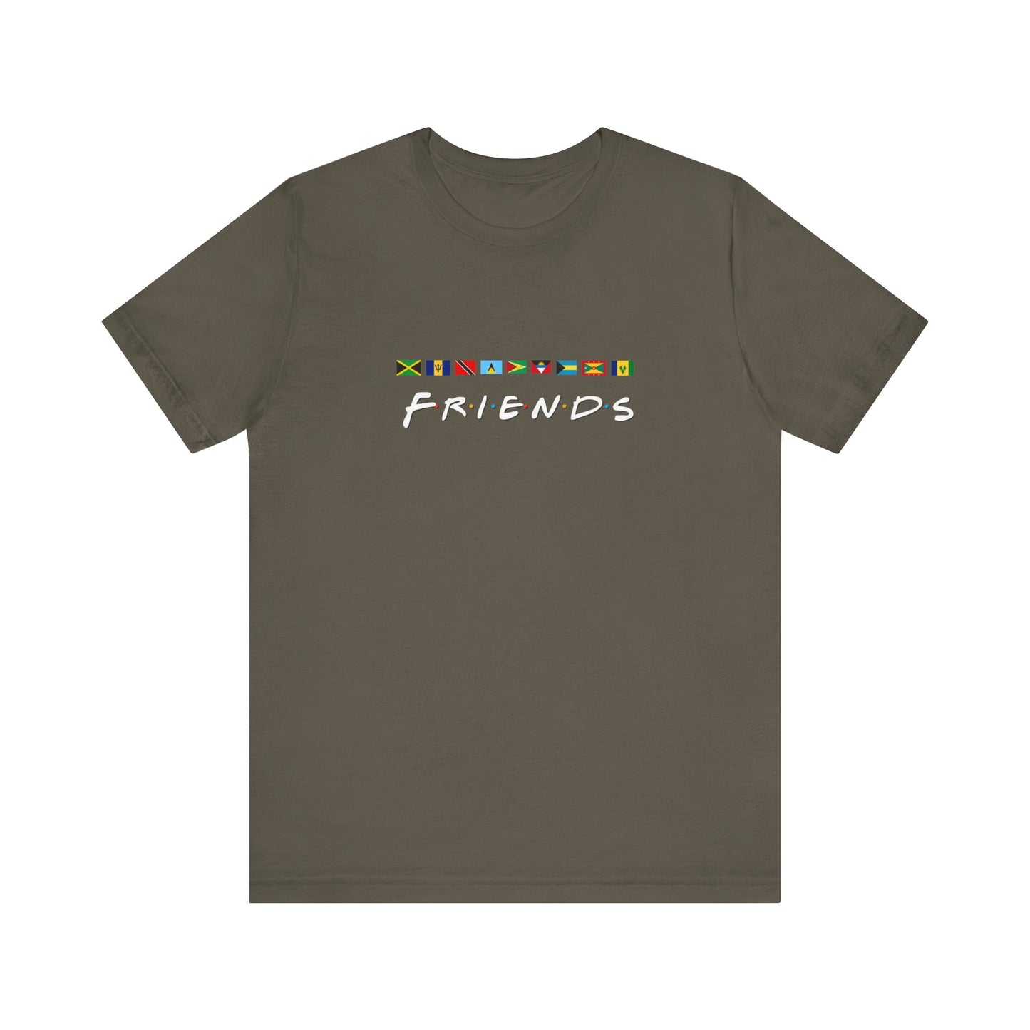 Friends TV Show Font Caribbean Flags T-Shirt | Men's And Women's