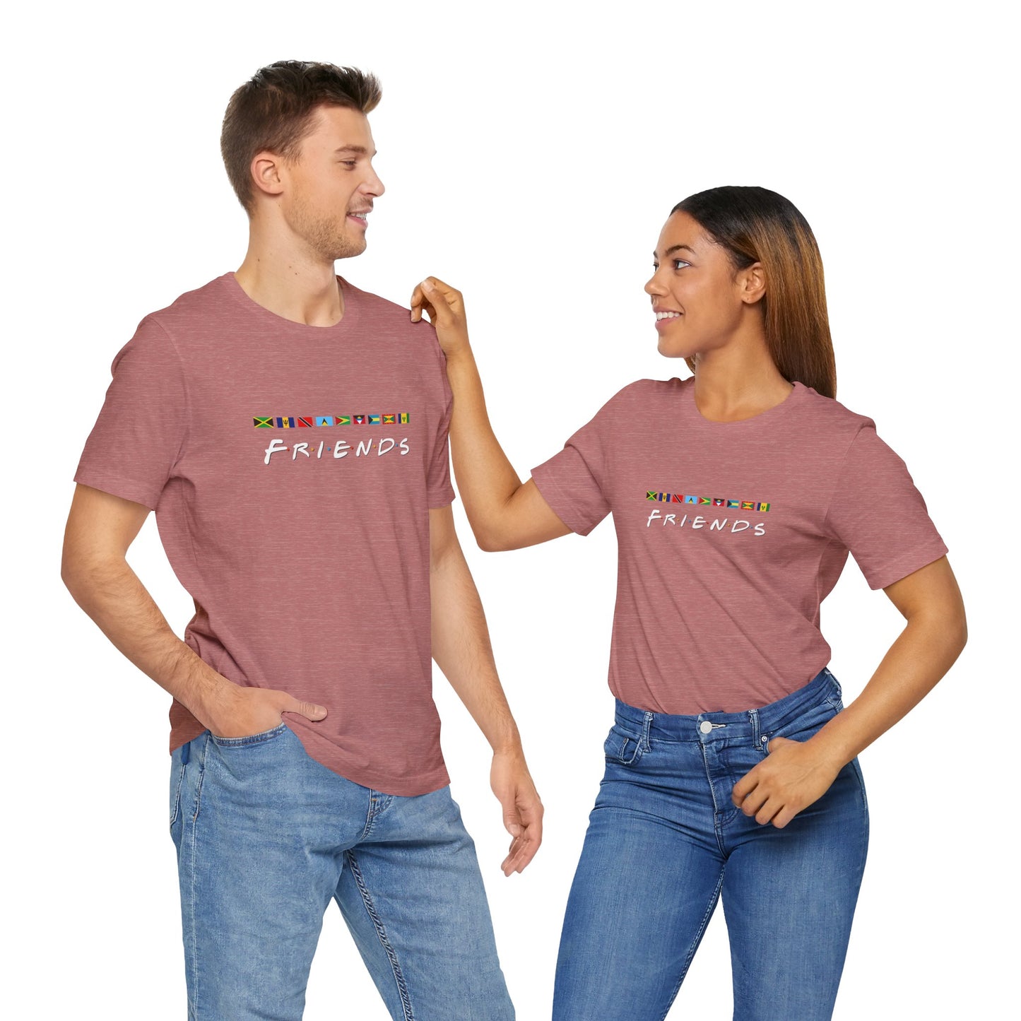 Friends TV Show Font Caribbean Flags T-Shirt | Men's And Women's