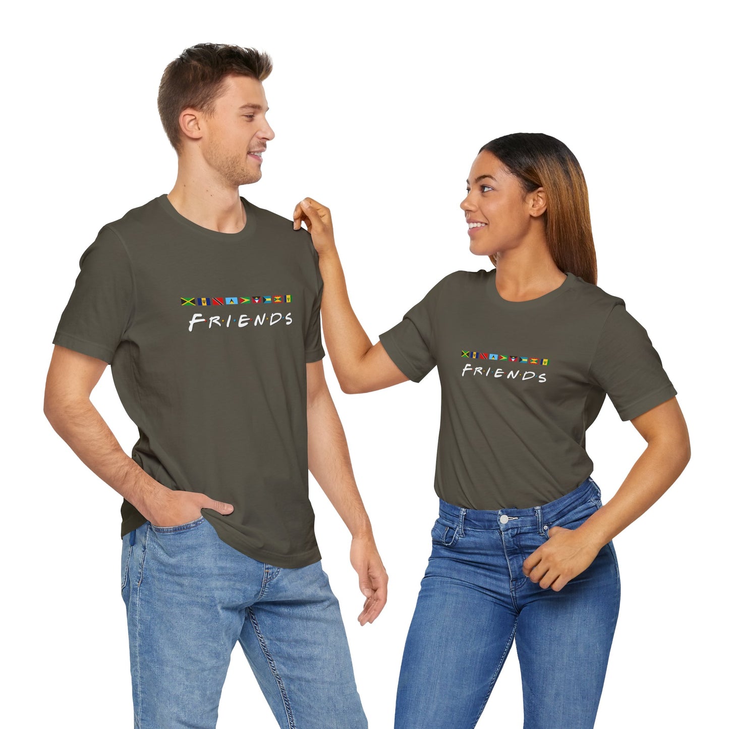 Friends TV Show Font Caribbean Flags T-Shirt | Men's And Women's