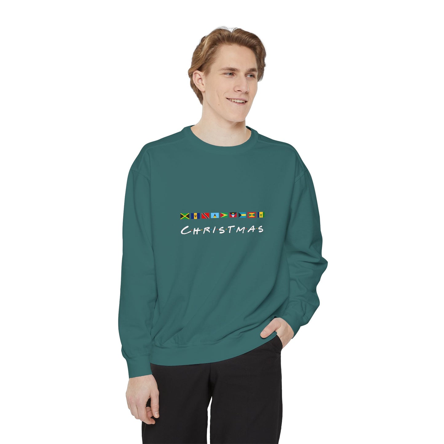 Christmas Caribbean Flags Friends TV Show Font Sweatshirt | Men's And Women's