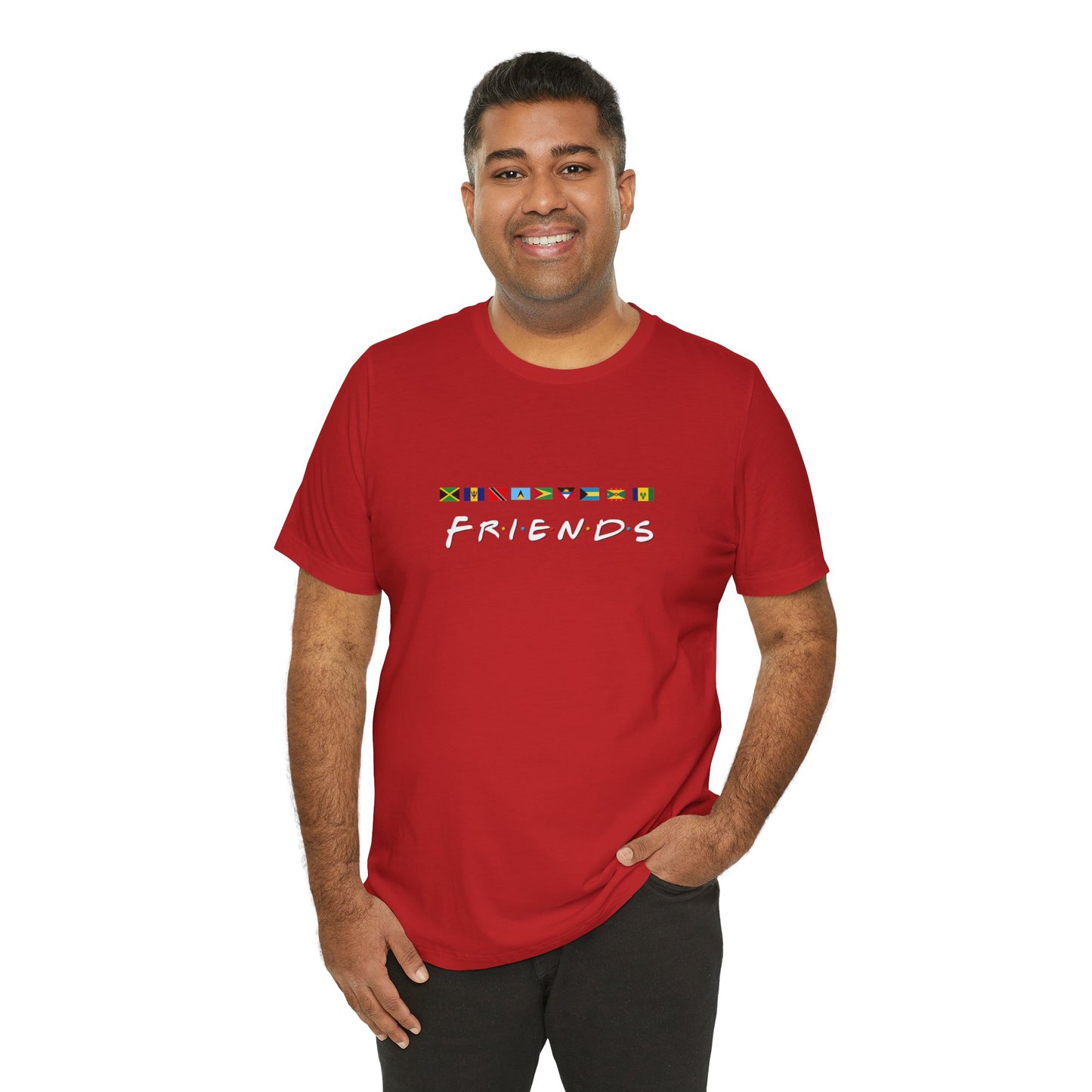 Friends TV Show Font Caribbean Flags T-Shirt | Men's And Women's