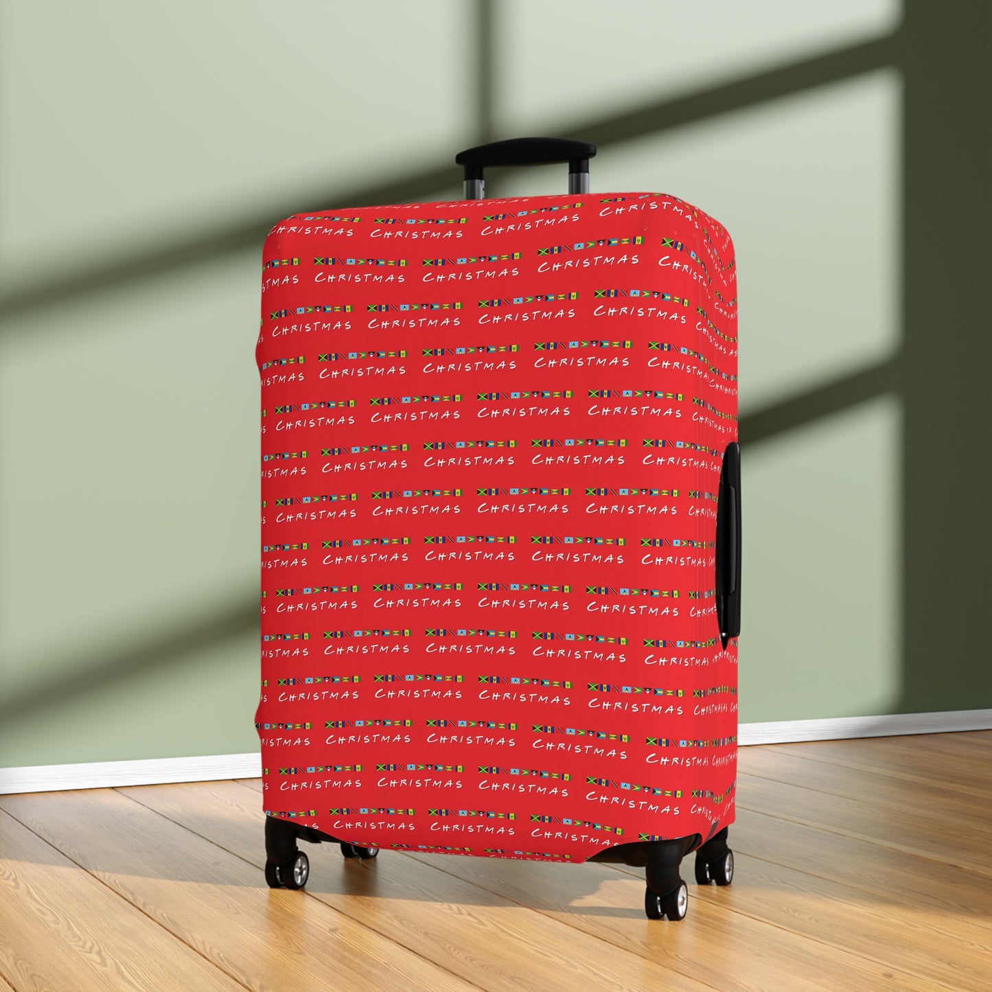 Christmas Caribbean Flags Friends TV Show Font | Luggage Cover