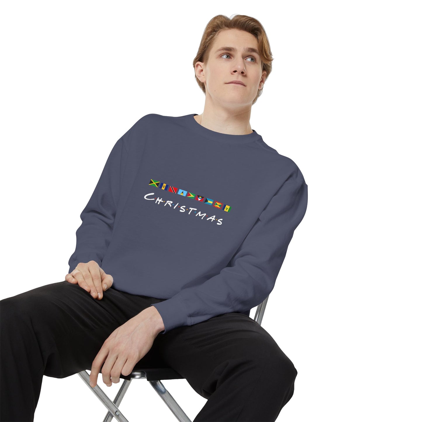 Christmas Caribbean Flags Friends TV Show Font Sweatshirt | Men's And Women's