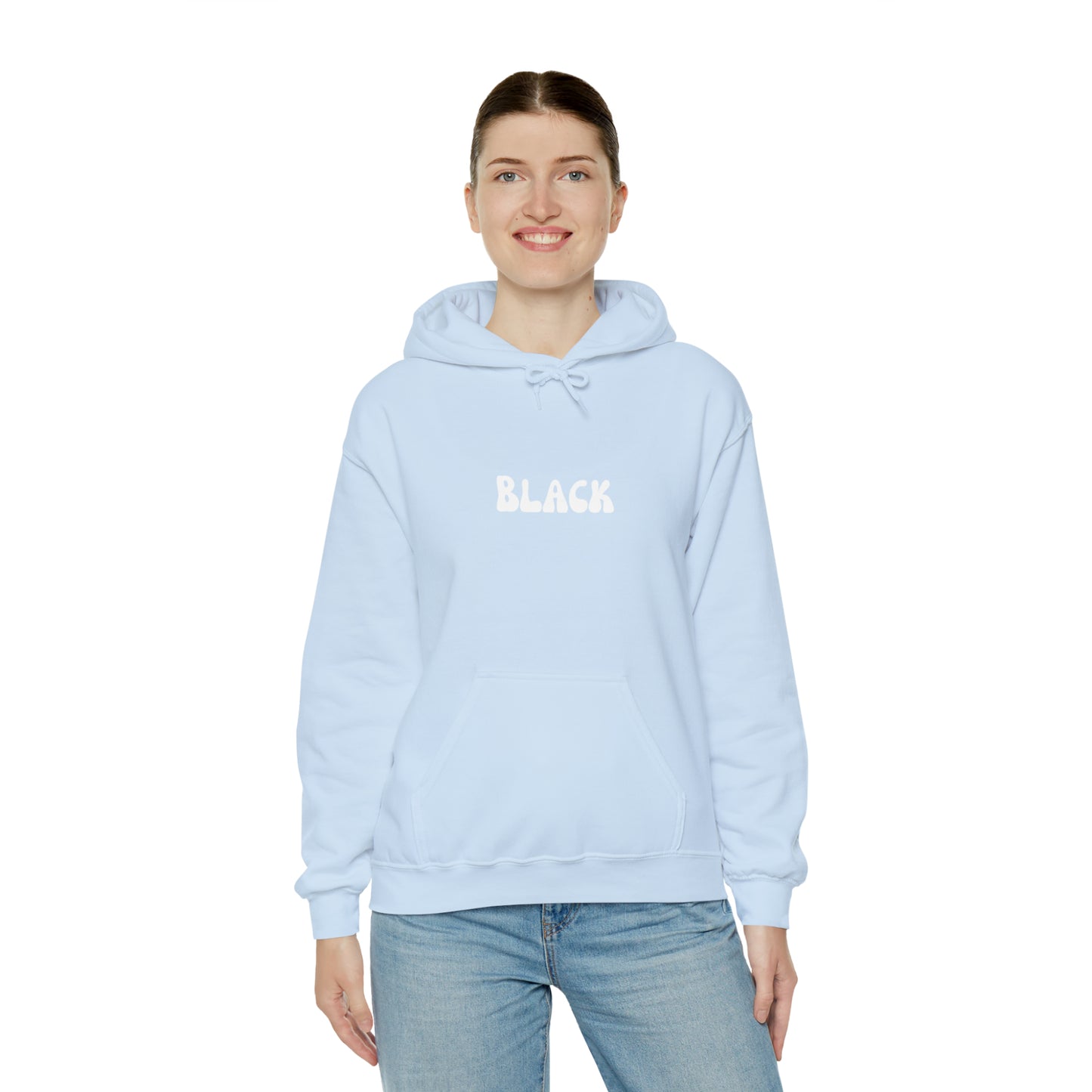 Black Design Hoodie | Funny Unisex Heavy Blend Hooded Sweatshirt