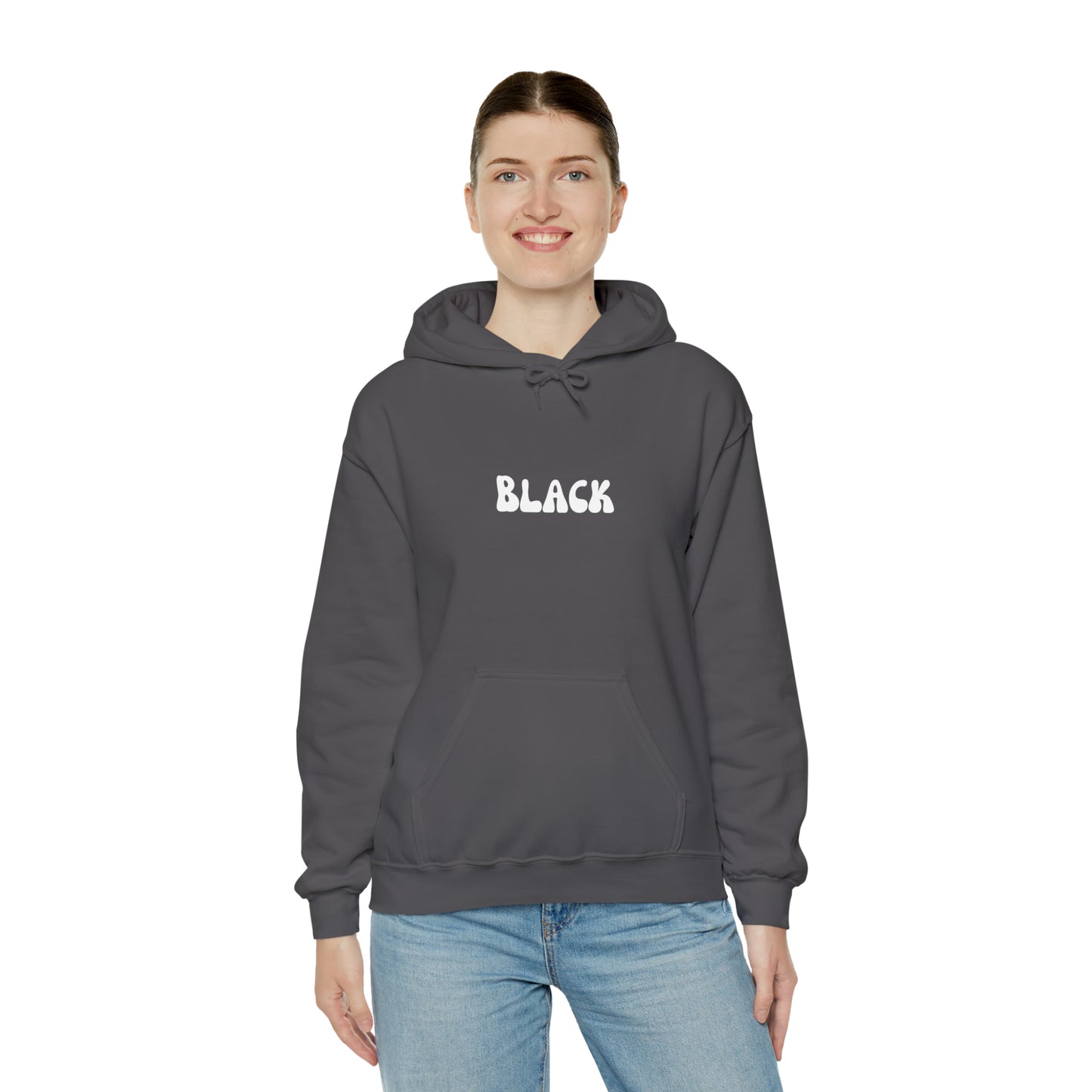 Black Design Hoodie | Funny Unisex Heavy Blend Hooded Sweatshirt