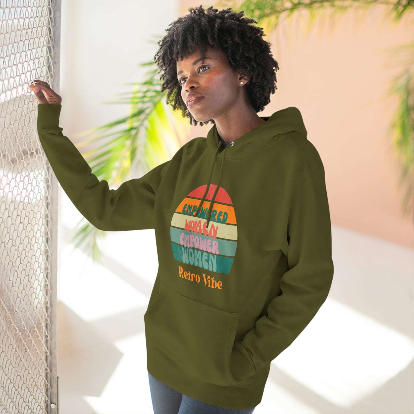 Empowered Women Empower Women Retro Vibe Hoodie  | Funny Unisex Premium Pullover Hoodie