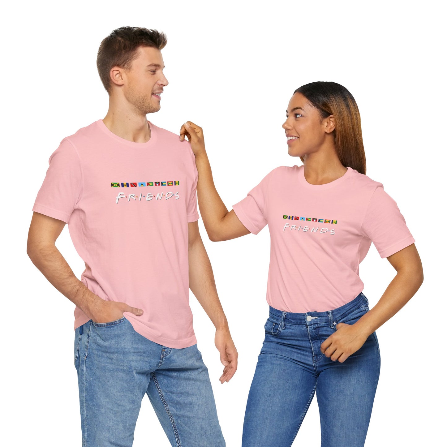 Friends TV Show Font Caribbean Flags T-Shirt | Men's And Women's