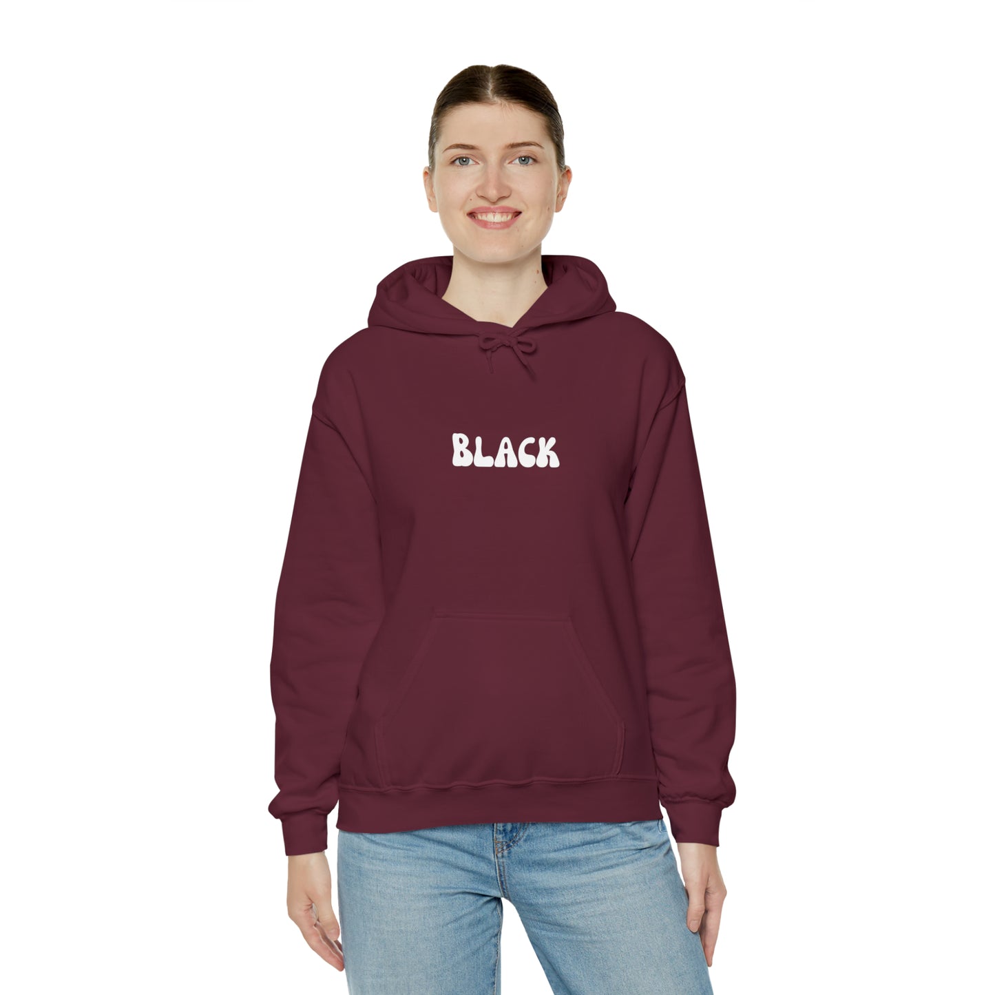 Black Design Hoodie | Funny Unisex Heavy Blend Hooded Sweatshirt