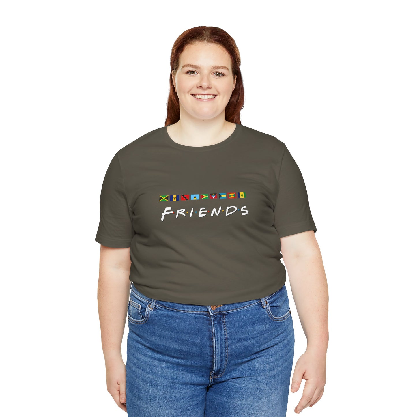 Friends TV Show Font Caribbean Flags T-Shirt | Men's And Women's