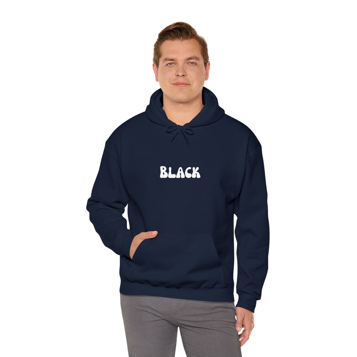 Black Design Hoodie | Funny Unisex Heavy Blend Hooded Sweatshirt