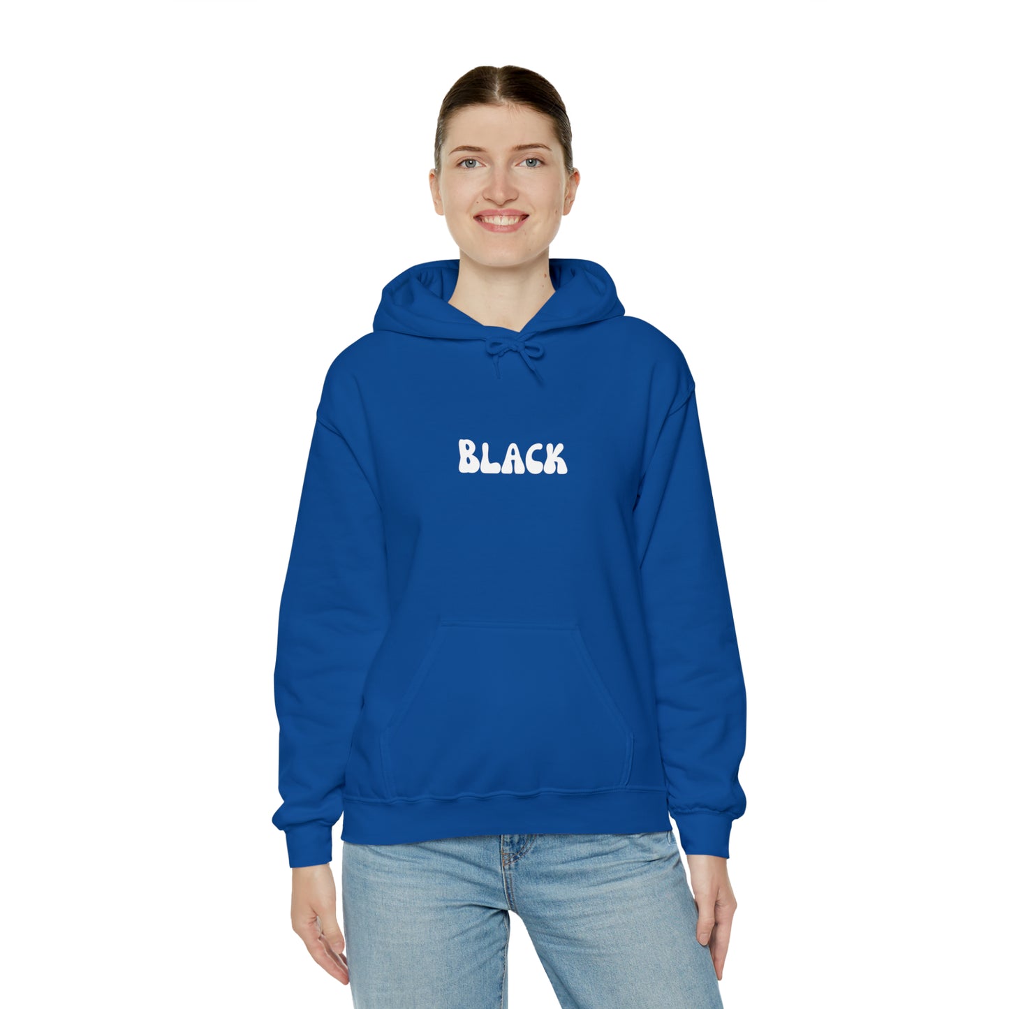 Black Design Hoodie | Funny Unisex Heavy Blend Hooded Sweatshirt