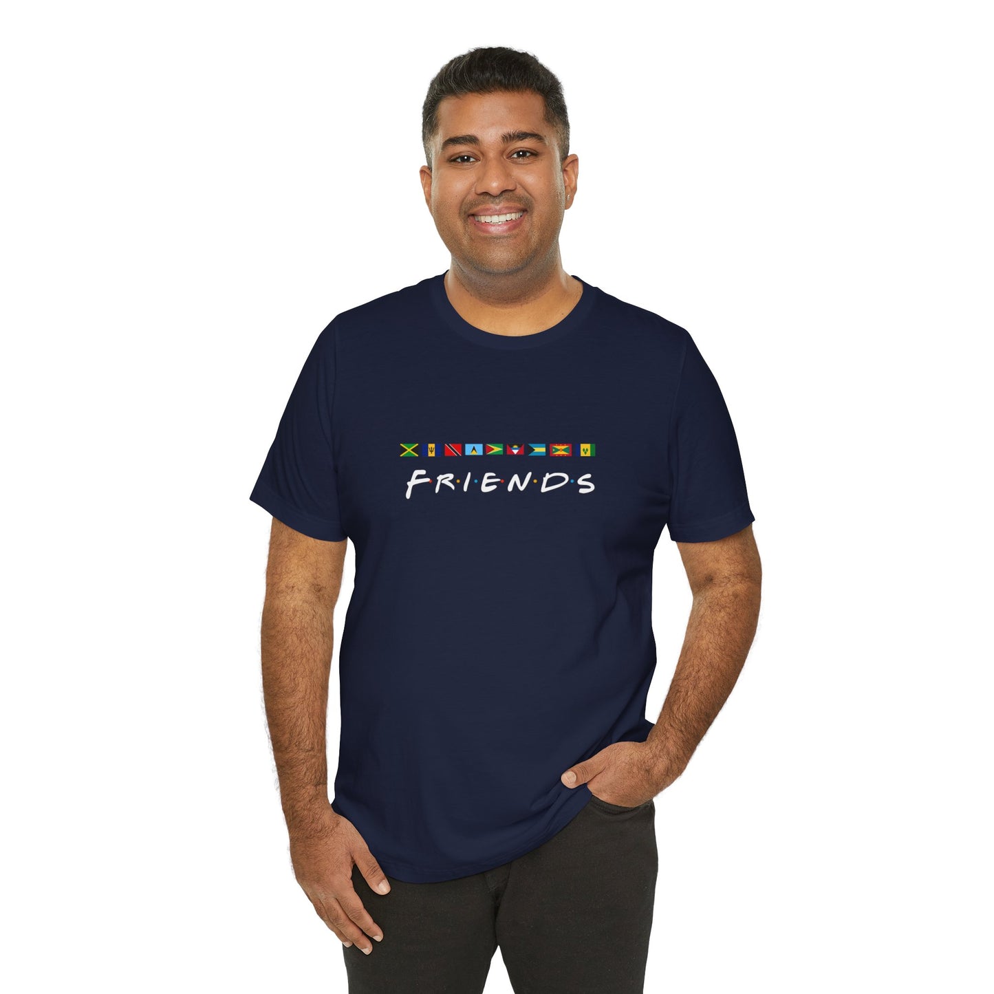 Friends TV Show Font Caribbean Flags T-Shirt | Men's And Women's