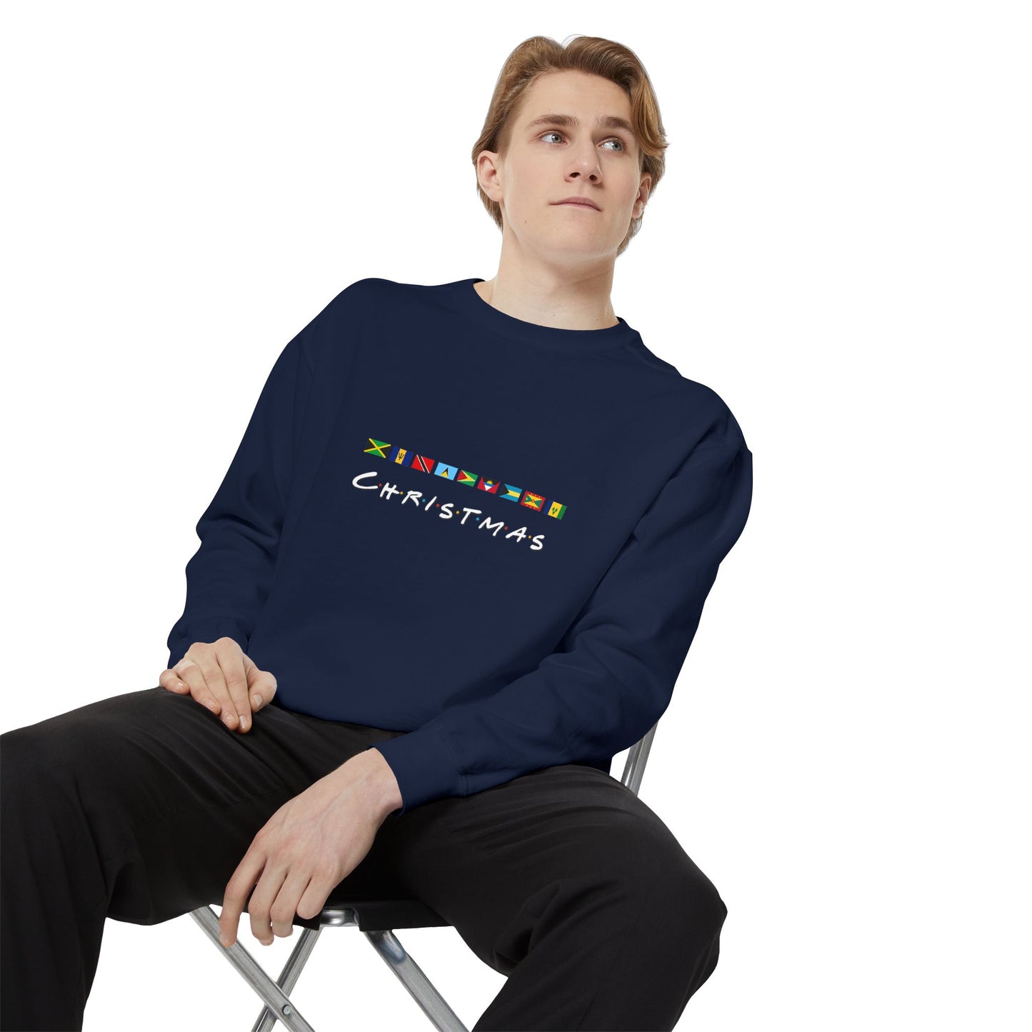 Christmas Caribbean Flags Friends TV Show Font Sweatshirt | Men's And Women's