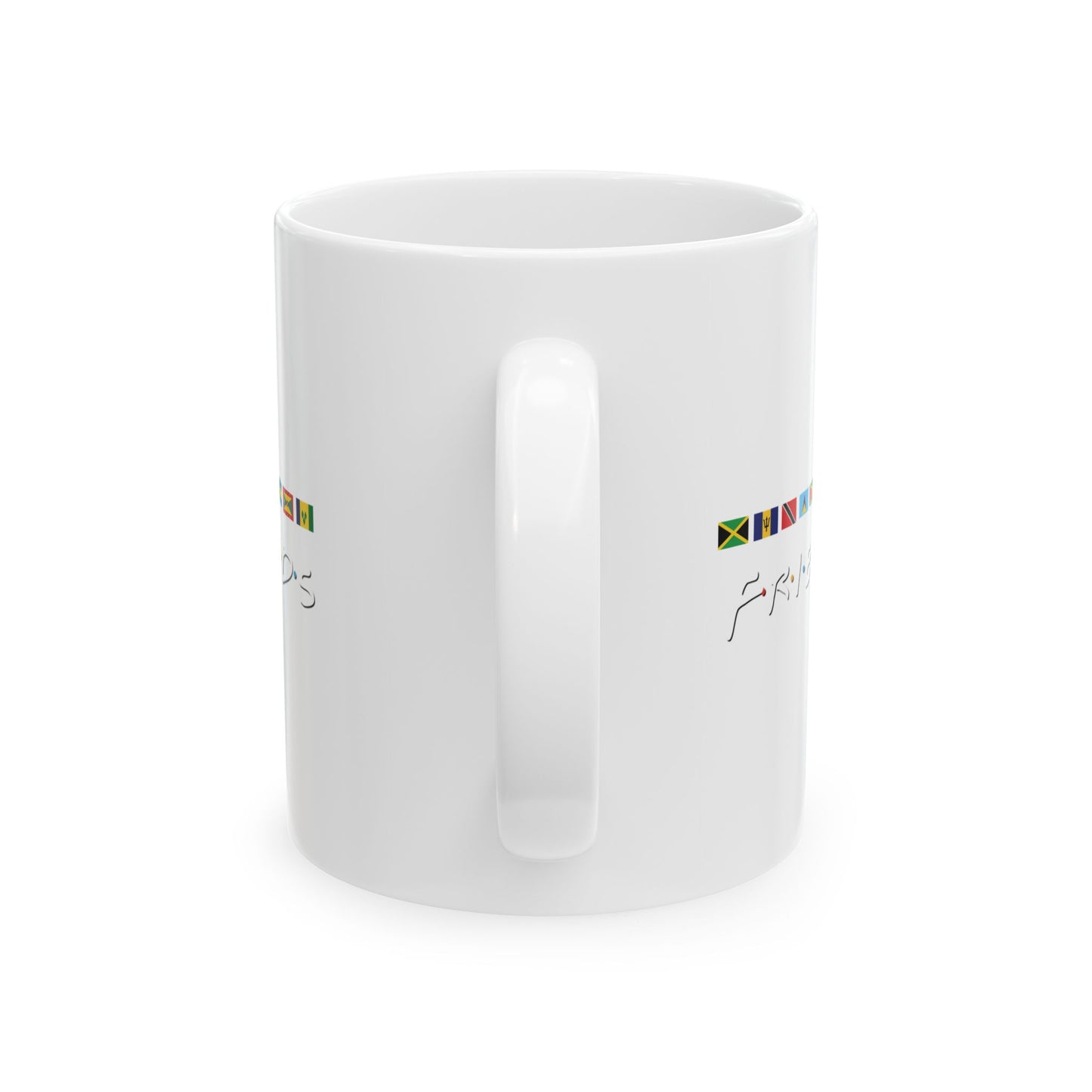 Friends TV Show Font Caribbean Flags | Ceramic Mug, (11oz)