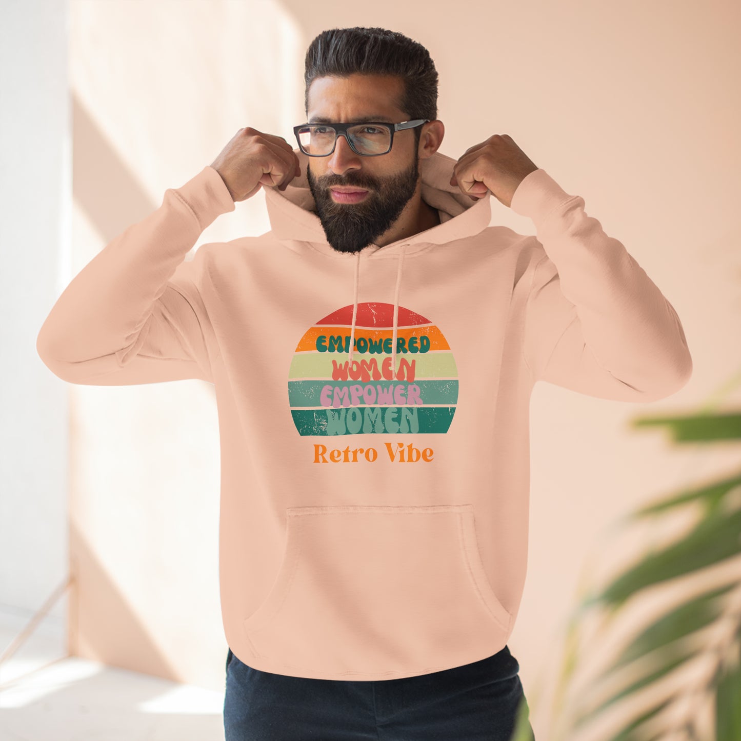 Empowered Women Empower Women Retro Vibe Hoodie  | Funny Unisex Premium Pullover Hoodie