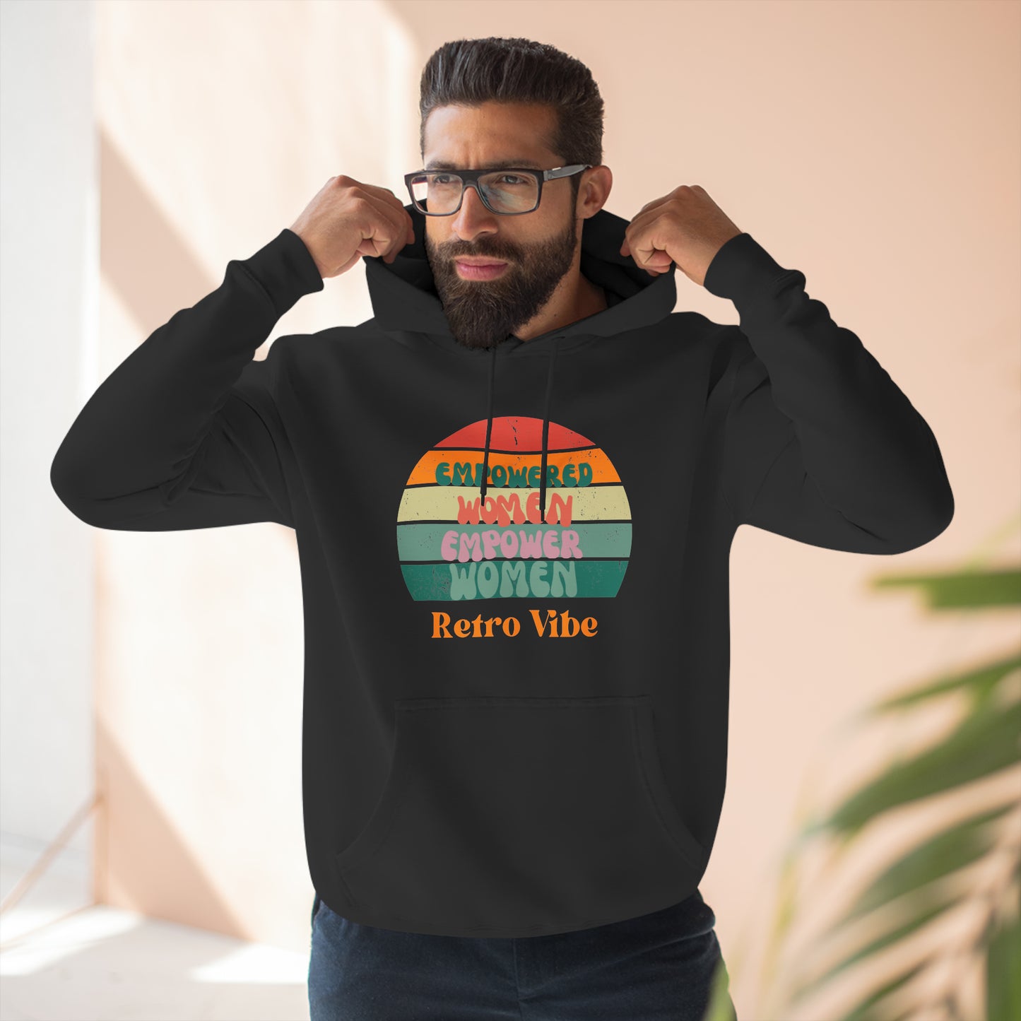 Empowered Women Empower Women Retro Vibe Hoodie  | Funny Unisex Premium Pullover Hoodie