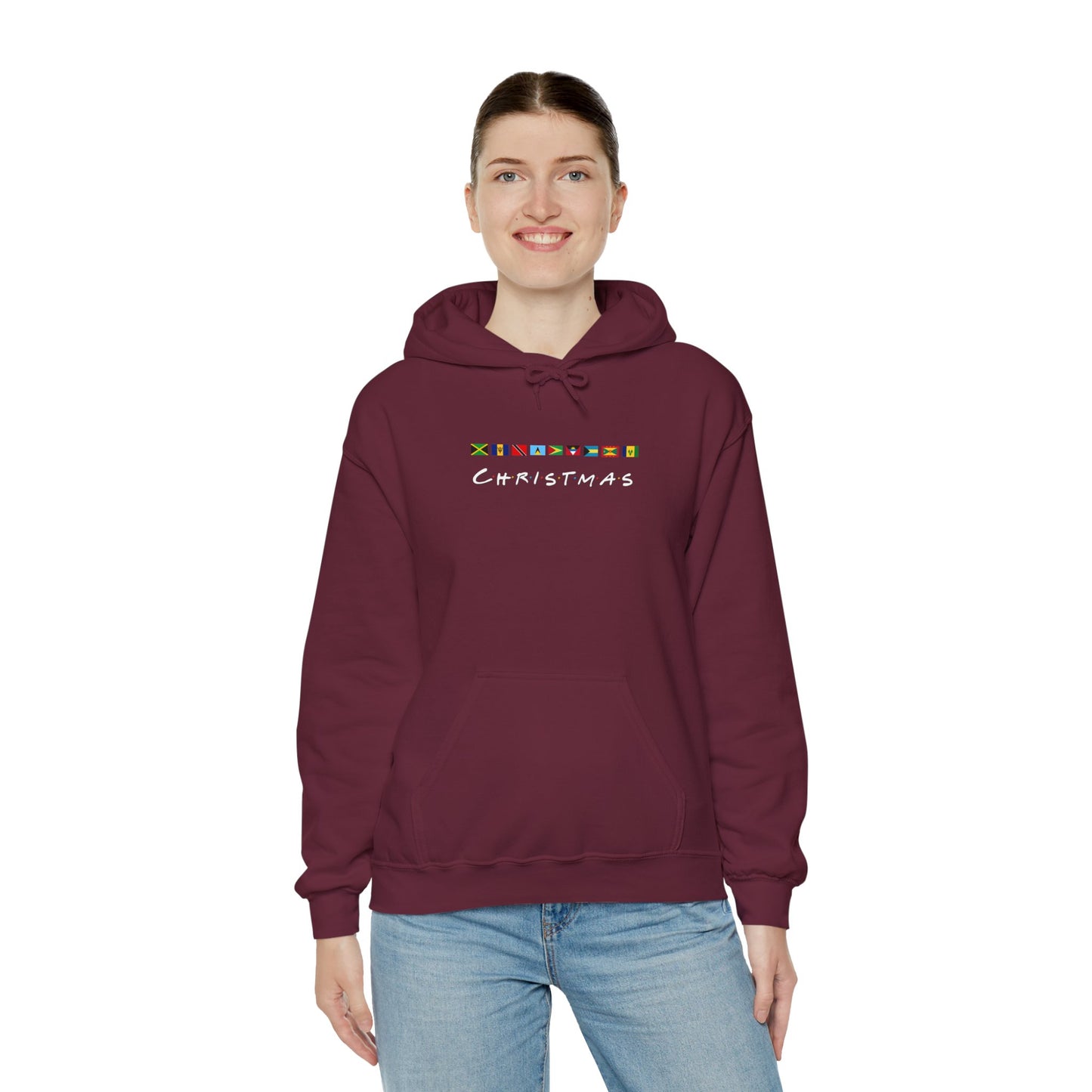 Christmas Caribbean Flags Friends TV Show Font Hoodie | Women and Men