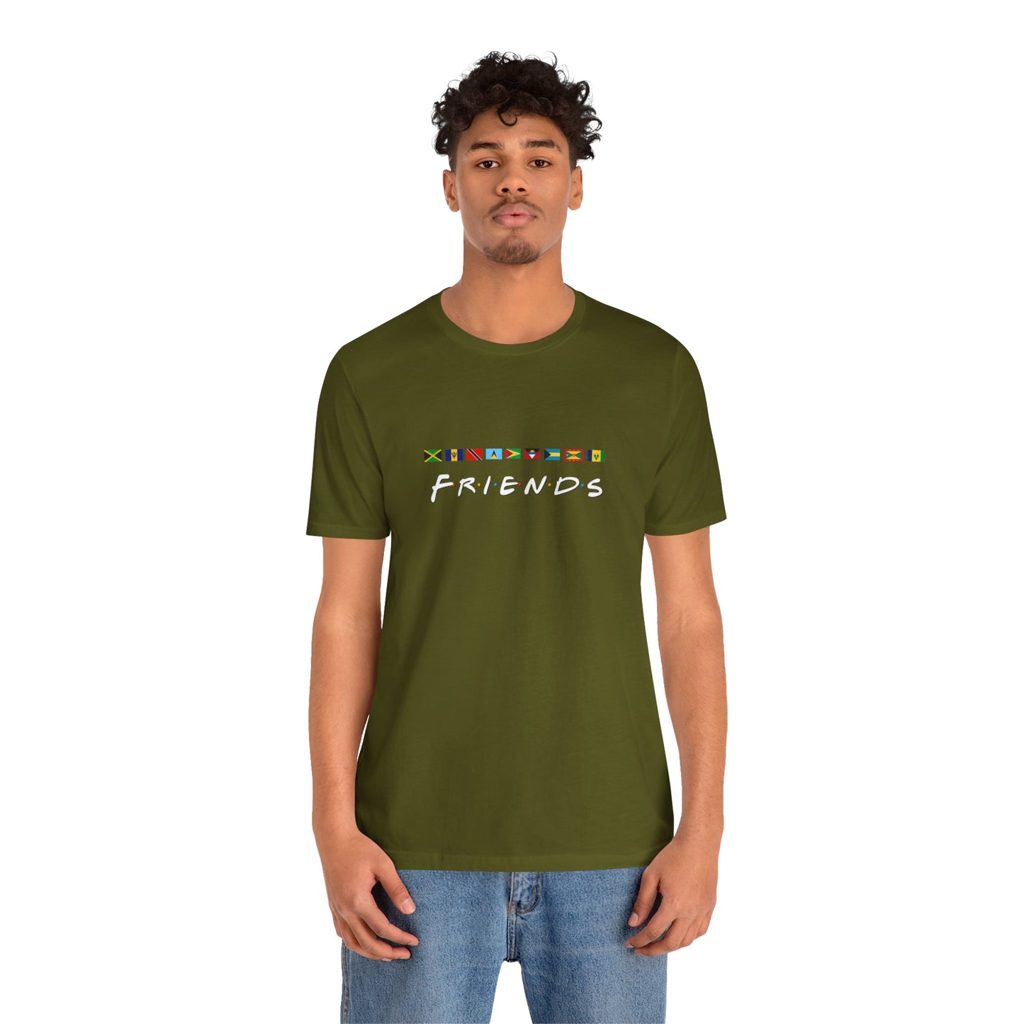 Friends TV Show Font Caribbean Flags T-Shirt | Men's And Women's