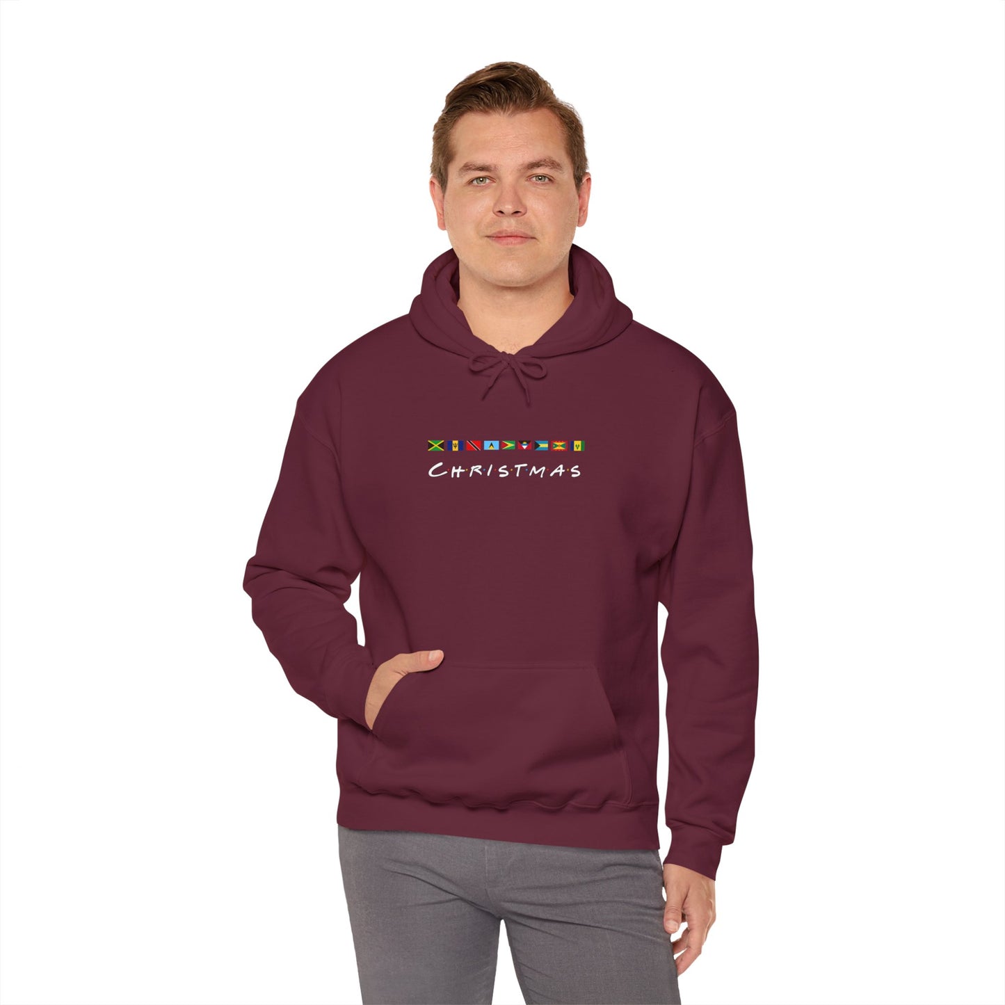 Christmas Caribbean Flags Friends TV Show Font Hoodie | Women and Men