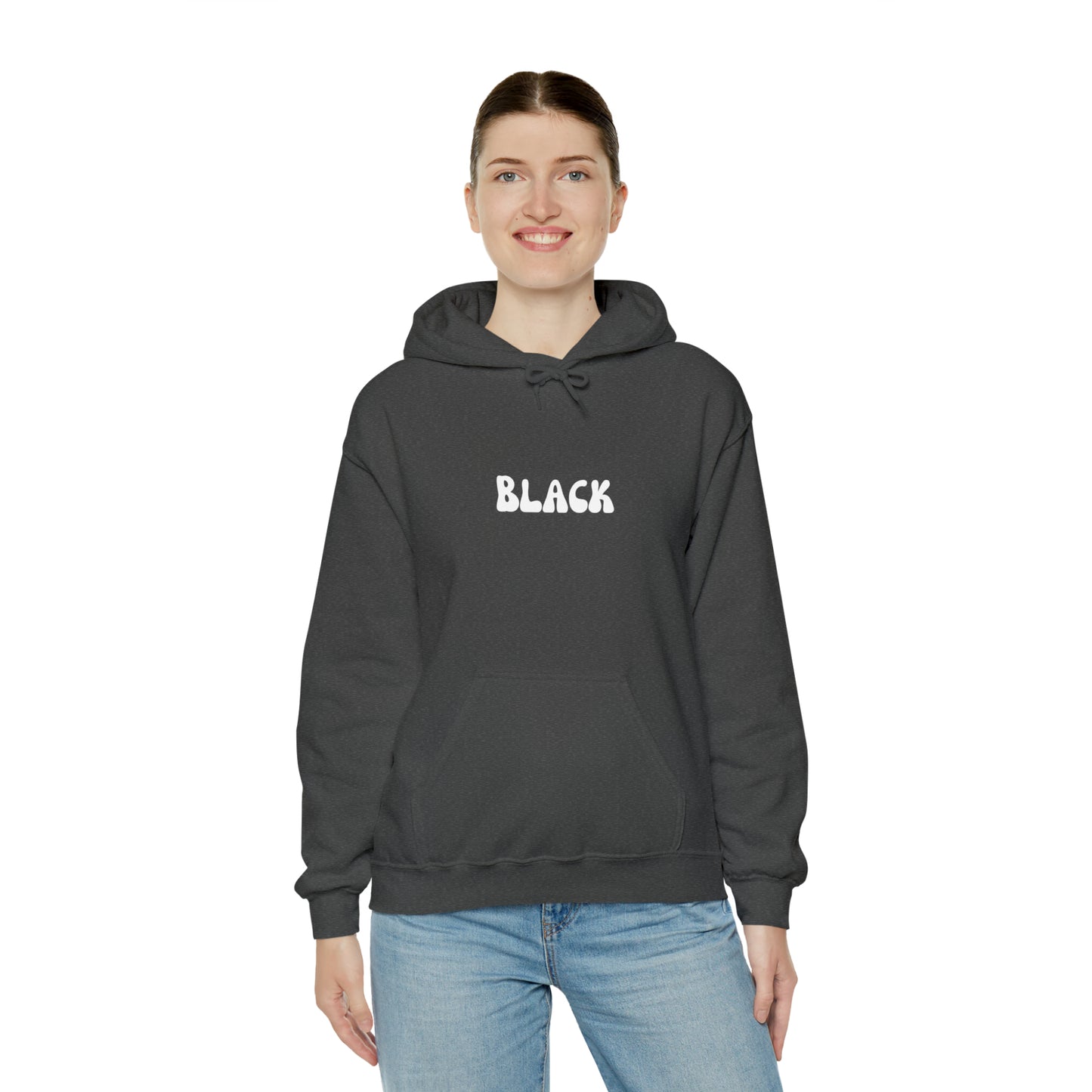 Black Design Hoodie | Funny Unisex Heavy Blend Hooded Sweatshirt