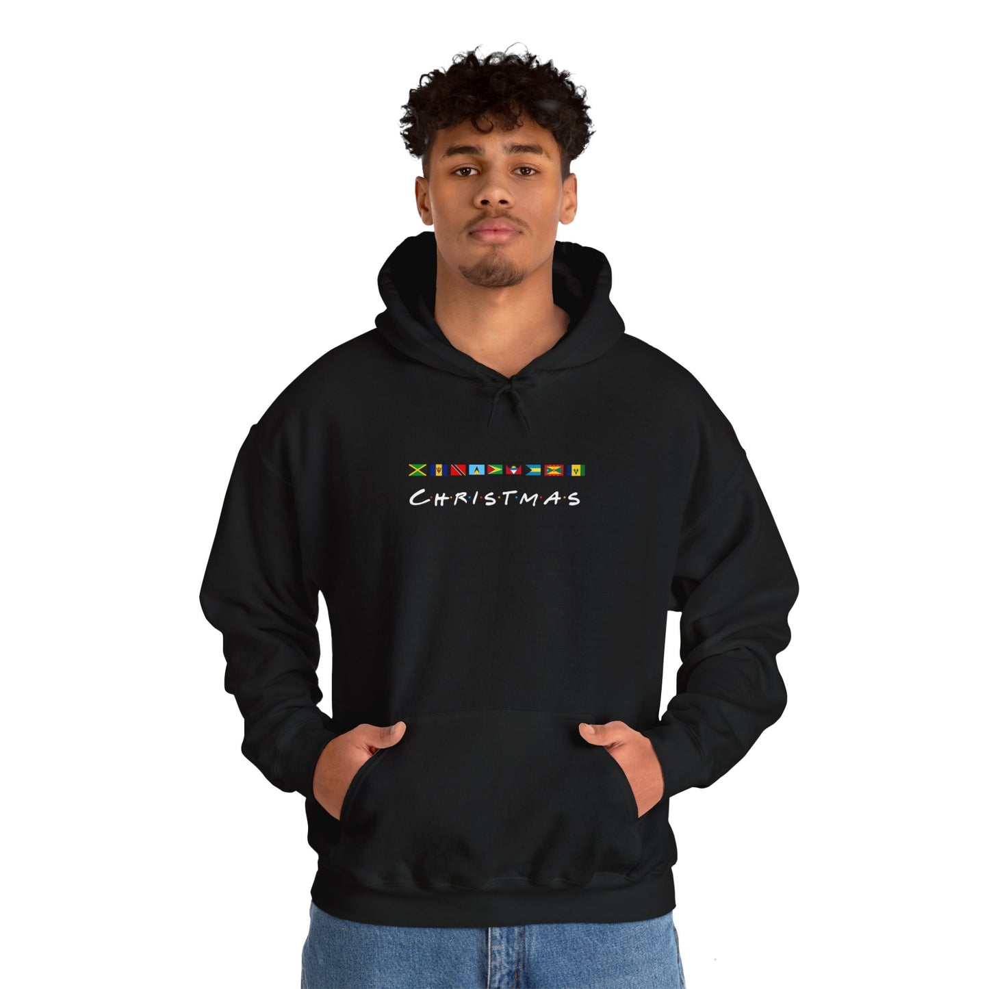 Christmas Caribbean Flags Friends TV Show Font Hoodie | Women and Men