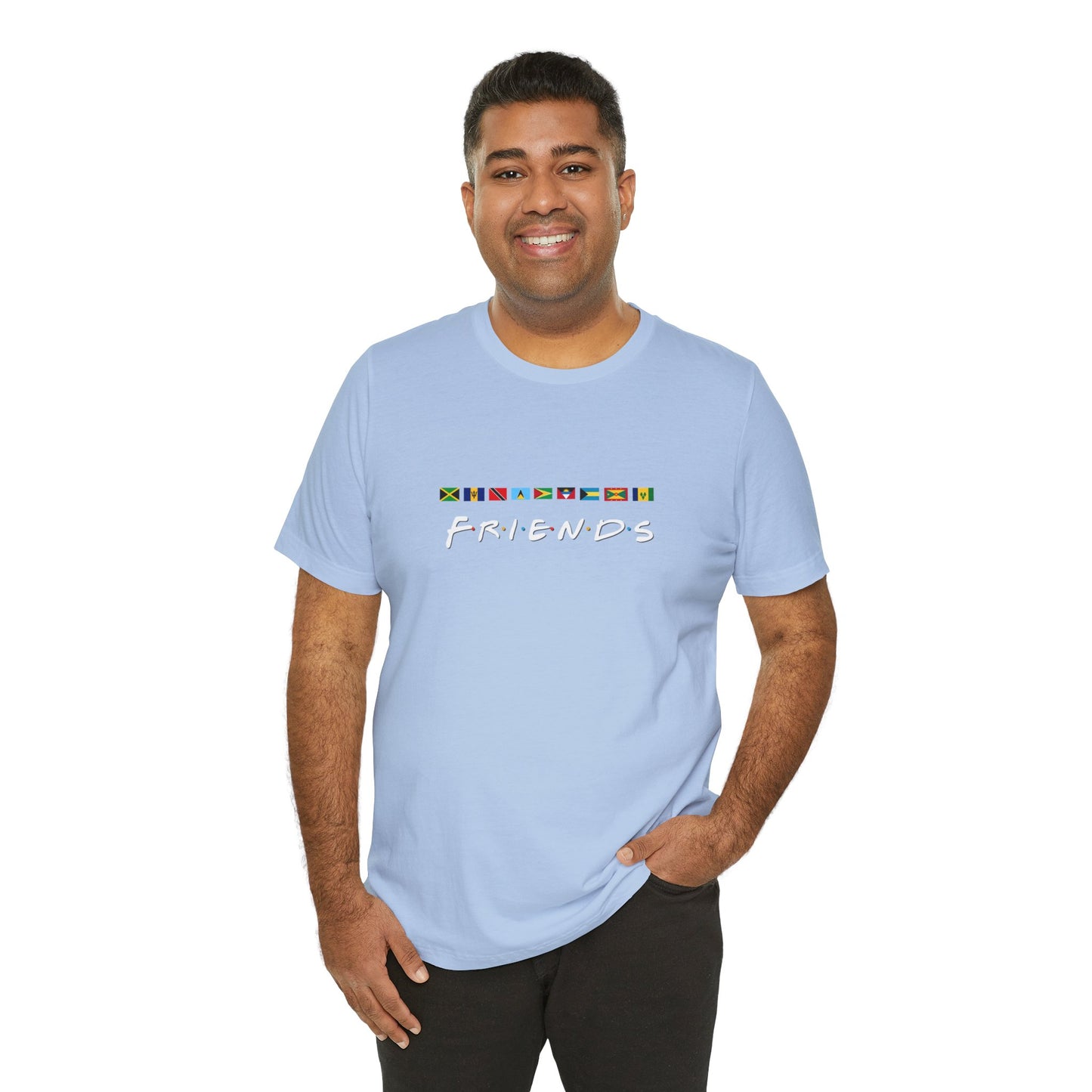 Friends TV Show Font Caribbean Flags T-Shirt | Men's And Women's