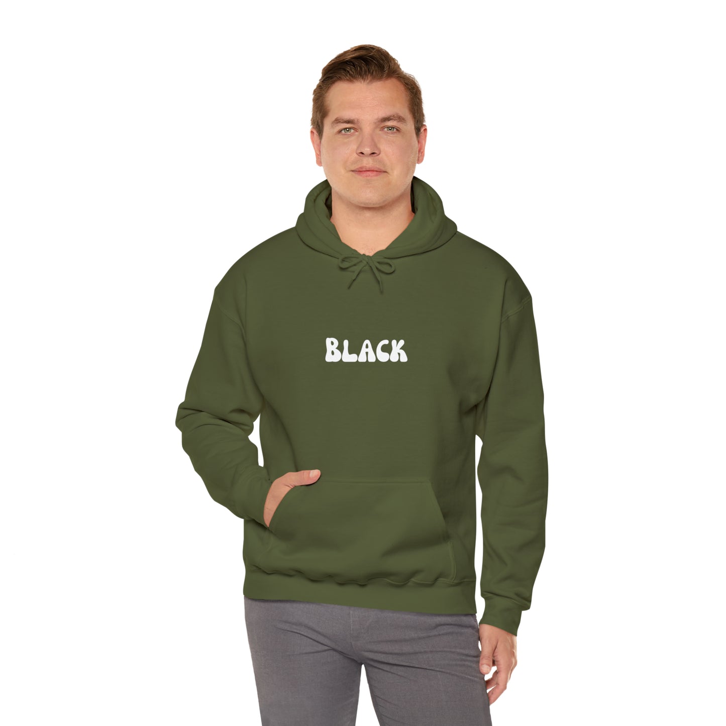 Black Design Hoodie | Funny Unisex Heavy Blend Hooded Sweatshirt