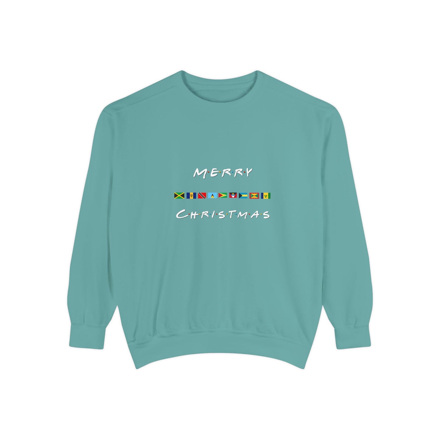 Merry Christmas Caribbean Flags Friends TV Show Font  Sweatshirt | Men's And Women's