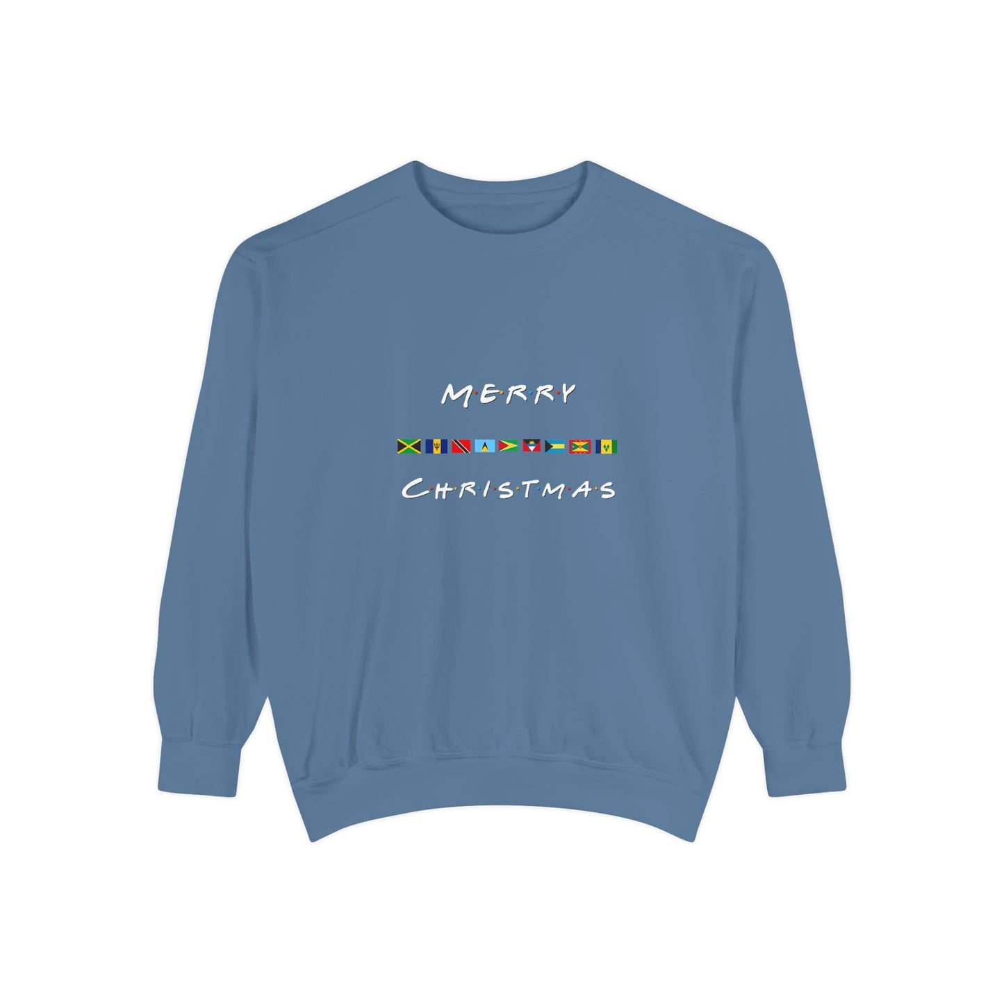 Merry Christmas Caribbean Flags Friends TV Show Font  Sweatshirt | Men's And Women's