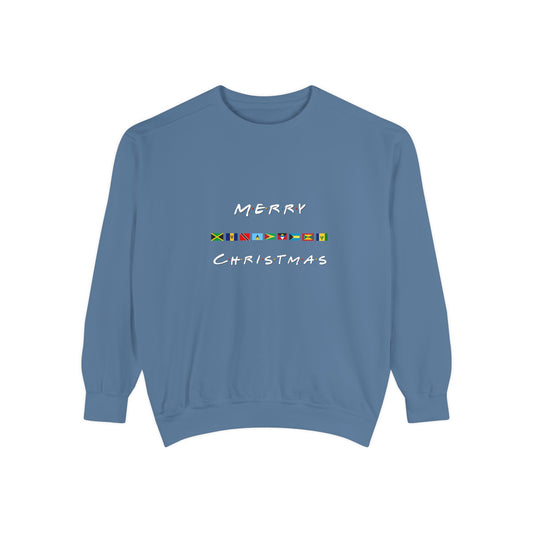 Merry Christmas Caribbean Flags Friends TV Show Font  Sweatshirt | Men's And Women's