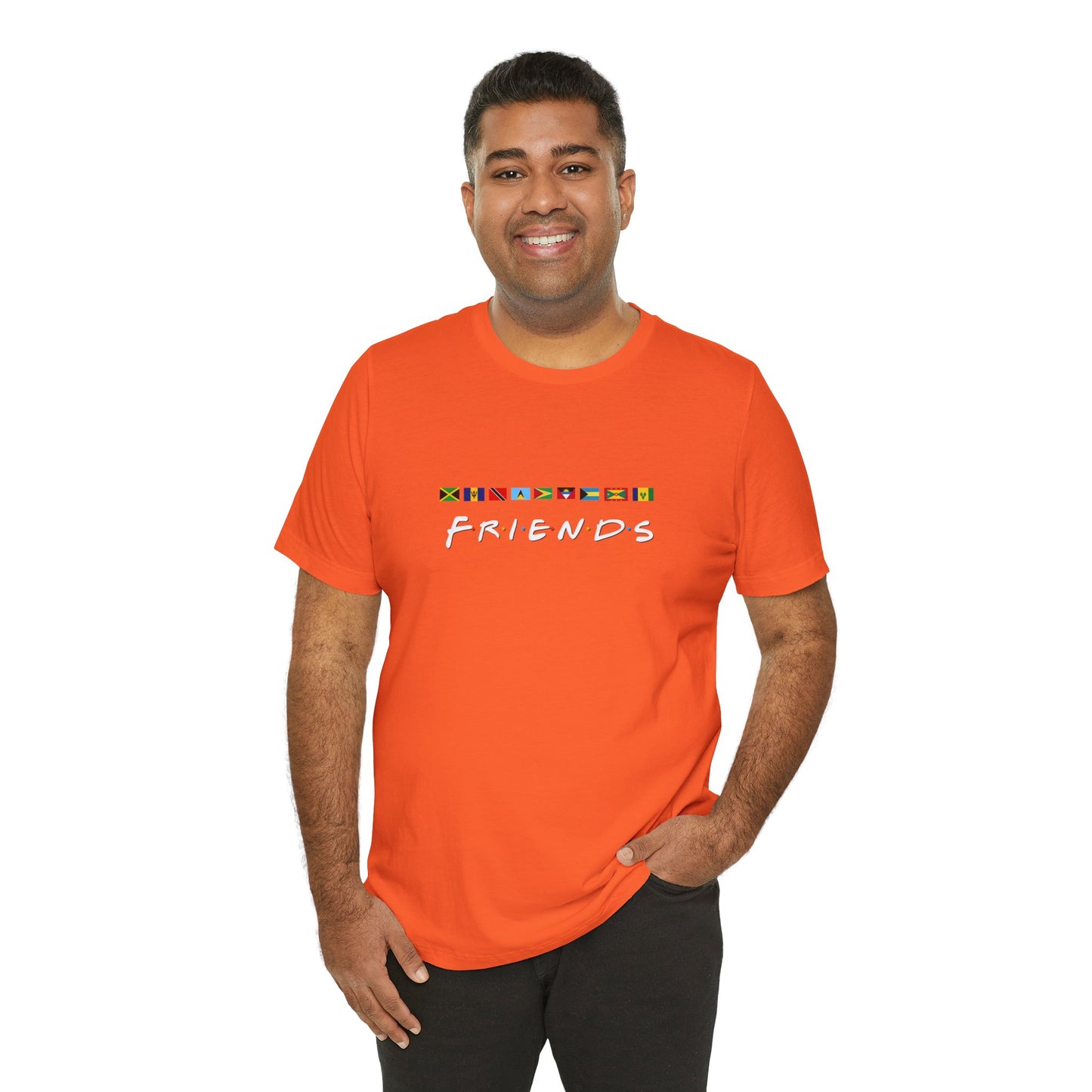 Friends TV Show Font Caribbean Flags T-Shirt | Men's And Women's