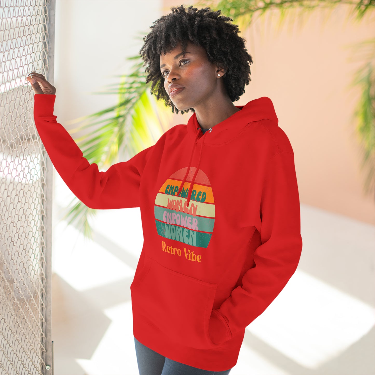 Empowered Women Empower Women Retro Vibe Hoodie  | Funny Unisex Premium Pullover Hoodie