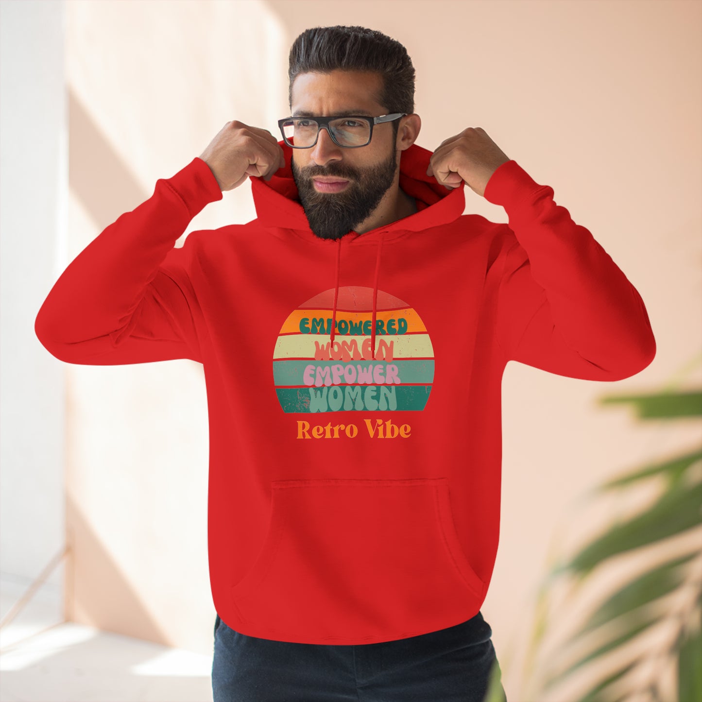 Empowered Women Empower Women Retro Vibe Hoodie  | Funny Unisex Premium Pullover Hoodie