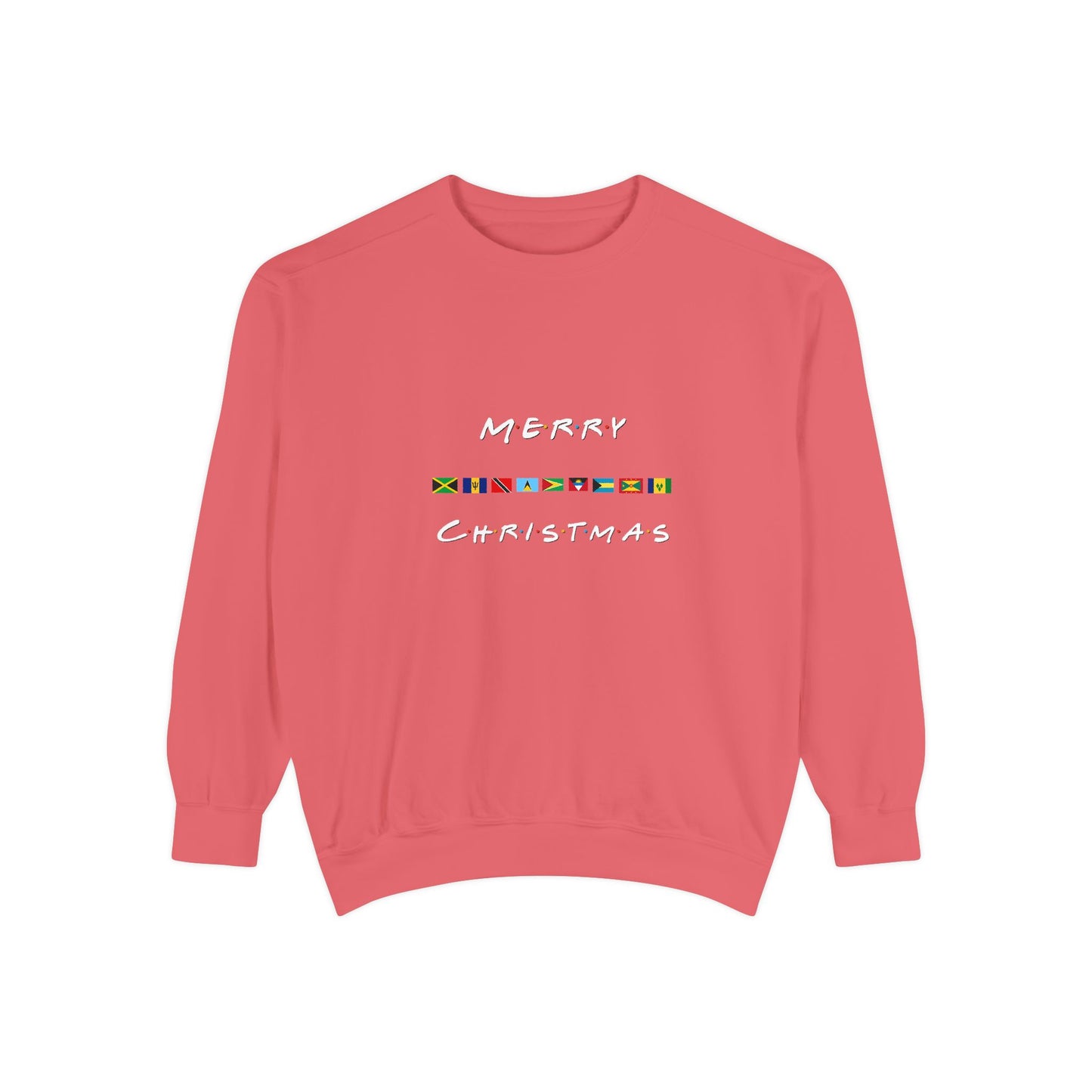 Merry Christmas Caribbean Flags Friends TV Show Font  Sweatshirt | Men's And Women's